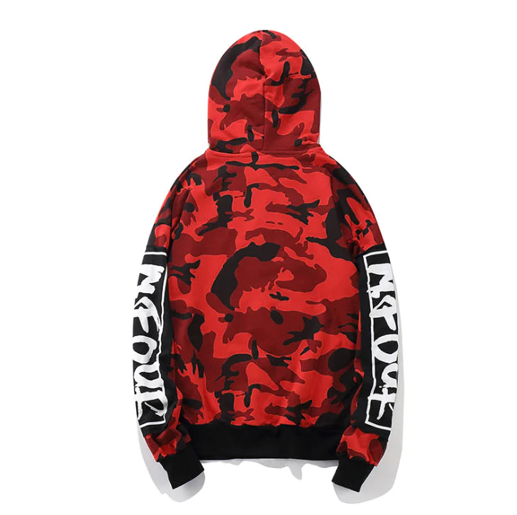 Camo Oversized Hoodie with Attached Hood for Fall